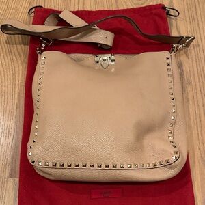 Valentino Tan Studded Shoulder Bag
